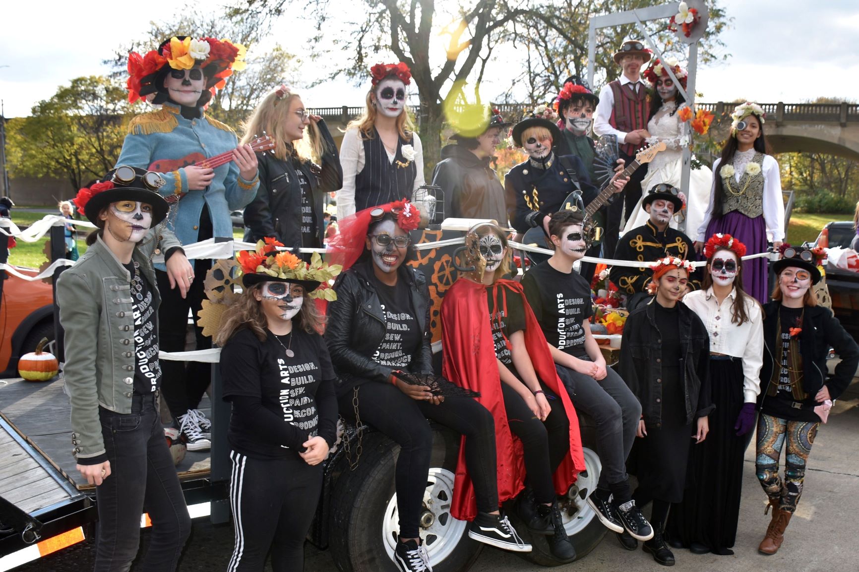 Production Arts students designed the Charter Arts Halloween Parade Float, titled Deus Ex Machina